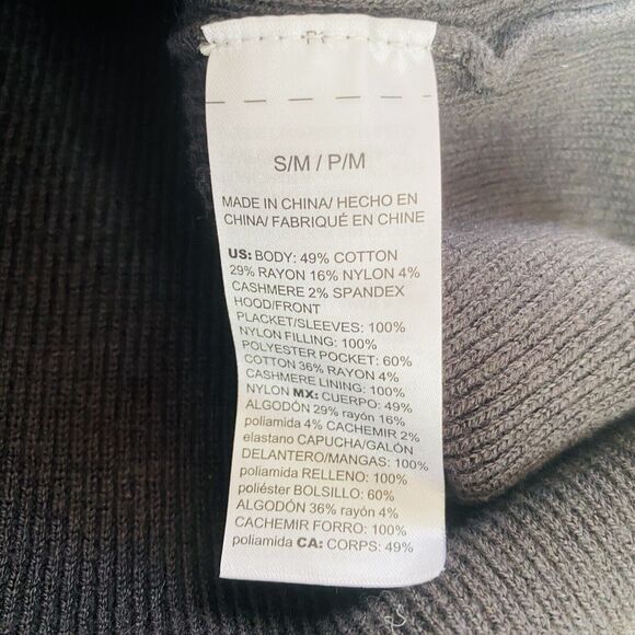 Chicos Zenergy Knit Jacke S-M Brown Espresso Hooded Puffer Trim Short Sleeve Zip - Picture 7 of 8